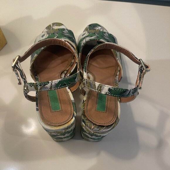 Topshop Floral Lava Ankle Strap Wedge 7.5 - Picture 4 of 6